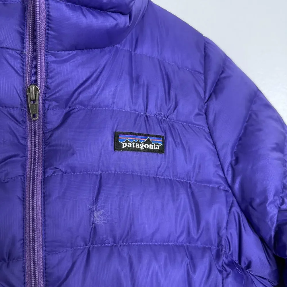 Patagonia Jacket Girls Large 12 Purple Down Sweater Puffer Lightweight